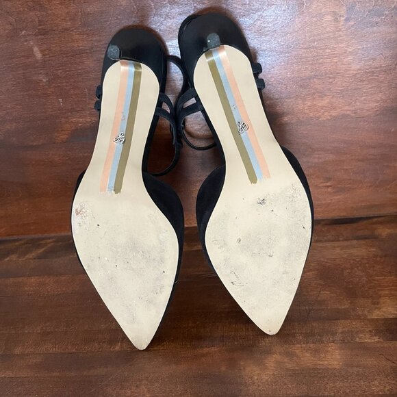 Sam Edelman Javin Women's Black Suede Mary Jane Pointed Toe Pumps 8 - Picture 6 of 7